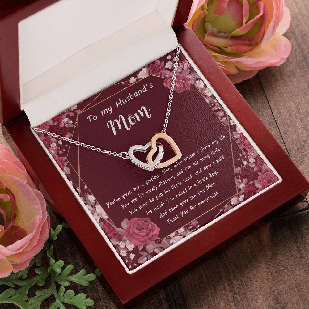To My Husband'S Mom Interlocking Hearts Necklace