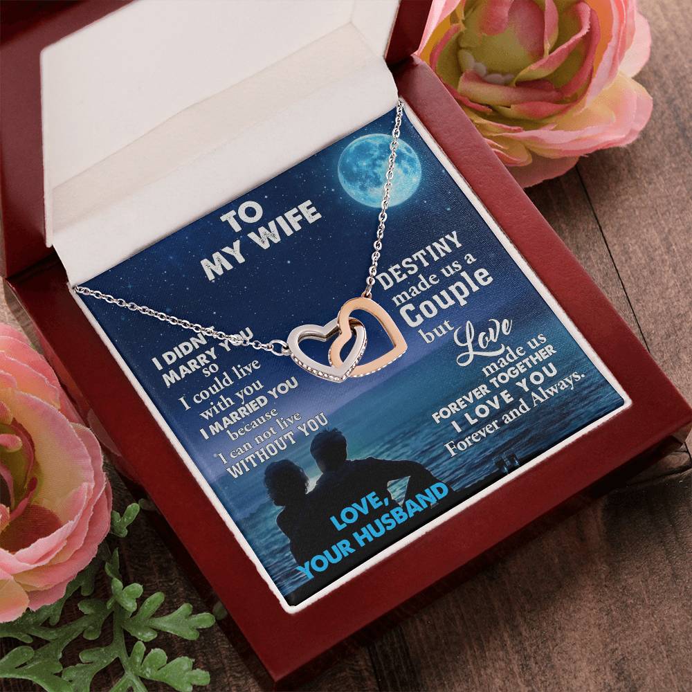 Heartto My Wife Necklace Anniversary Gift For Wife Birthday Gift For Wife Gift For Wife Necklace For Wife Gift For Wife Birthday Interlocking Hearts Necklace