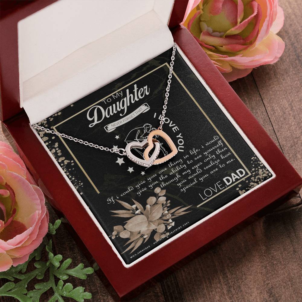 To My Daughter Interlocking Hearts Necklace