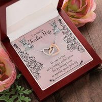 To My Beautiful Teacher Wife Gift - Interlocking Hearts Necklace - Symbol Of Never-Ending Love
