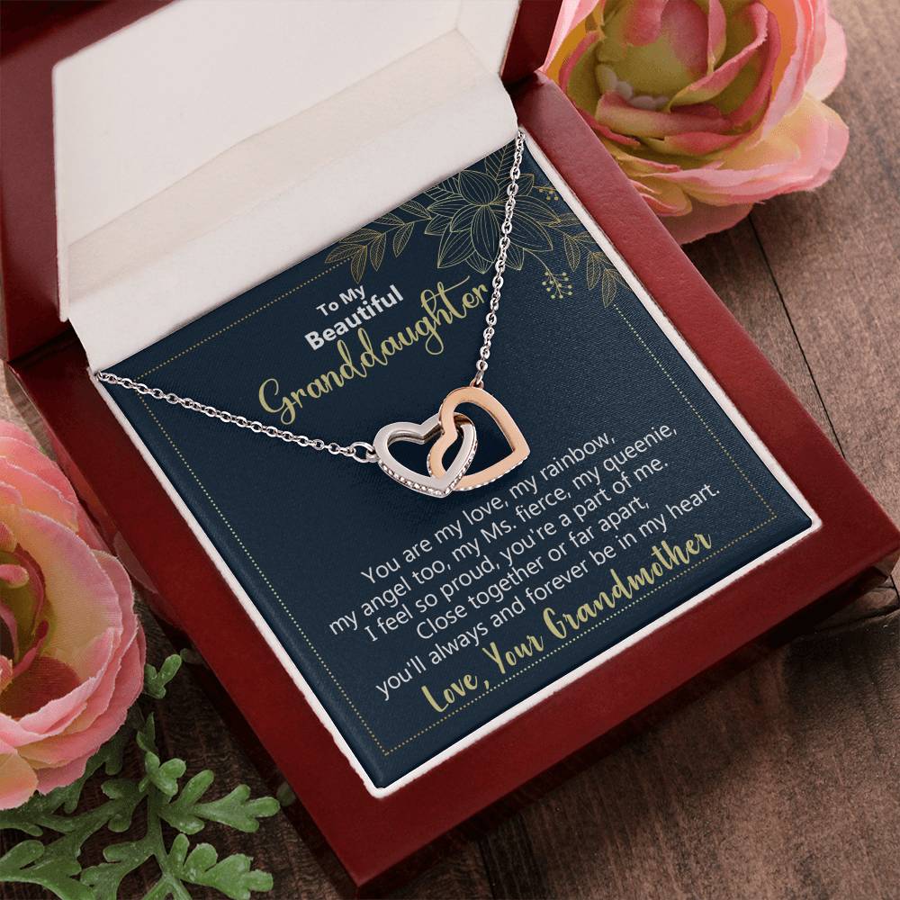 To My Beautiful Granddaughter - You'Ll Always And Forever Be In My Heart - Necklace Interlocking Hearts Necklace