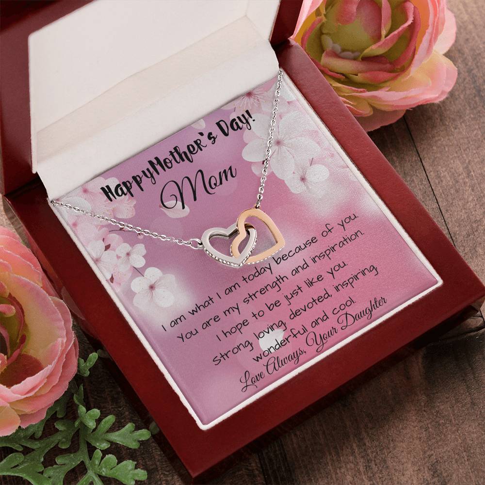 Gift For Mom From Daughter An Eternal Bond Interlocking Hearts Necklace