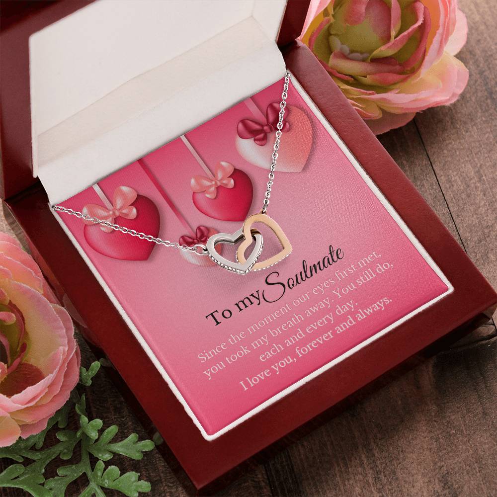 To My Soulmate - Interlocking Heart Necklace Interlocking Hearts Necklace