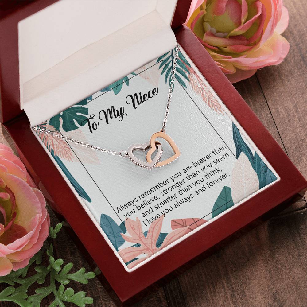 To My Niece Necklace Niece Birthday Gift From Aunt Niece Necklace Giftniece Gift From Aunt Uncle Aunt Niece Interlocking Hearts Necklace