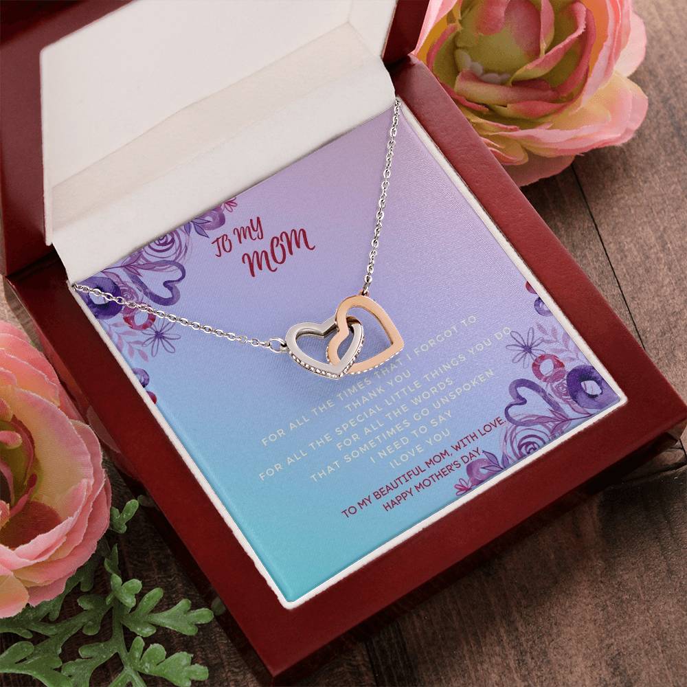 Mother'S Day Two Hearts Necklace Gift For Mom For Mother’S Day Interlocking Hearts Necklace