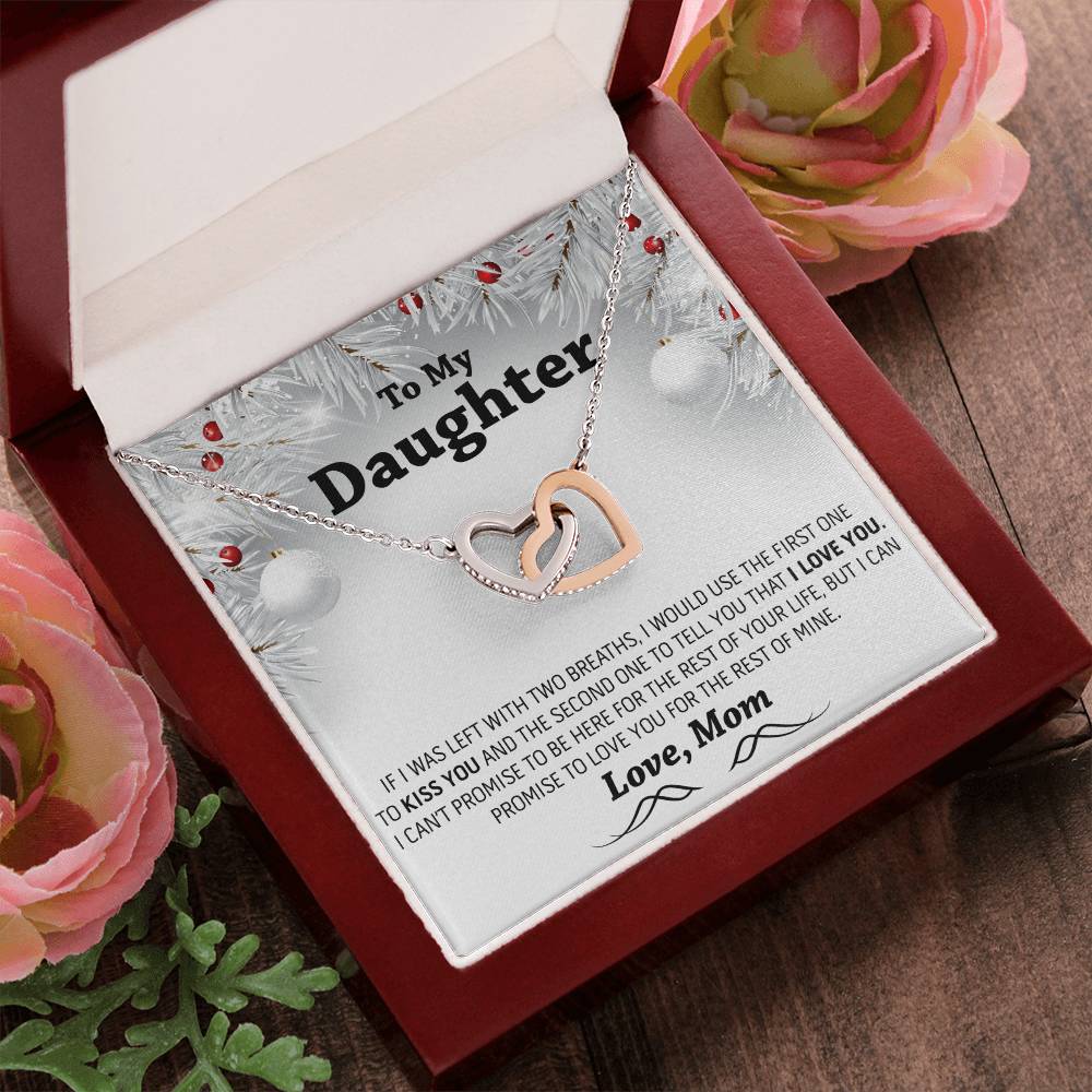 Christmas Gift To My Daughter Interlocking Hearts Necklace