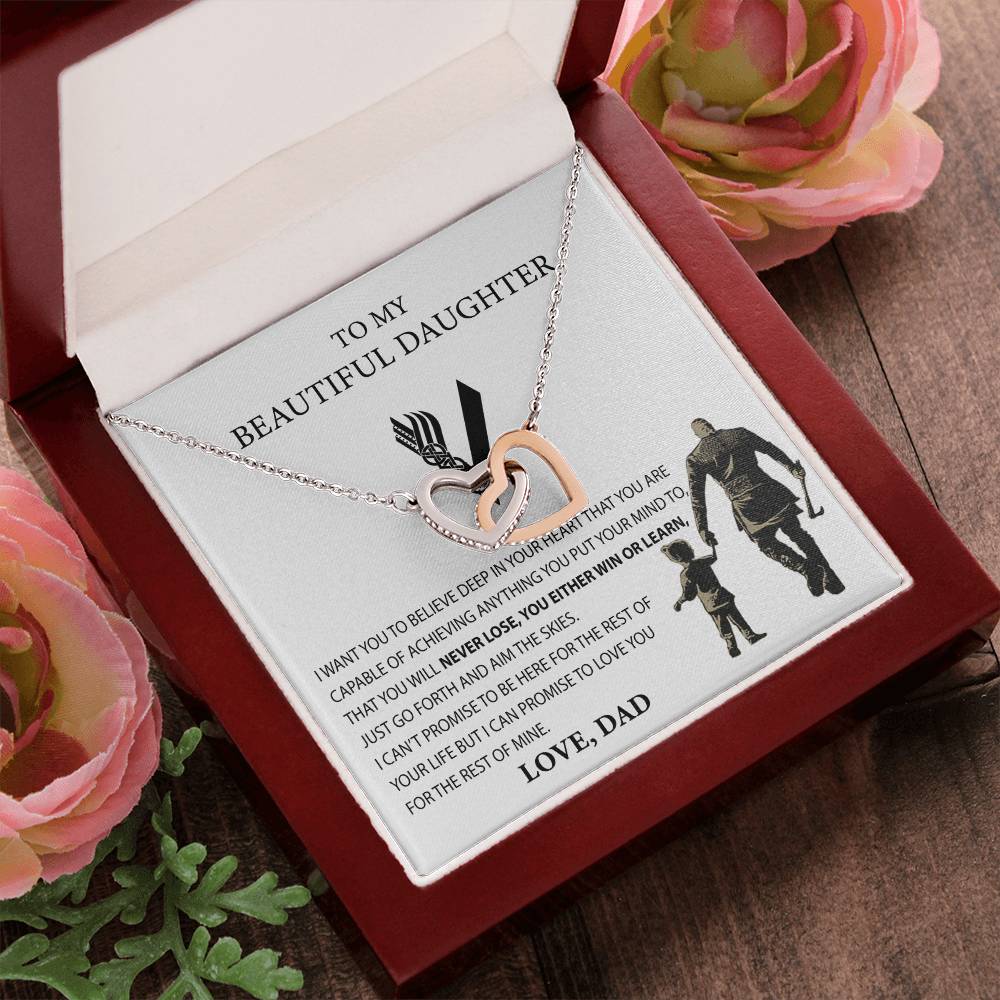 Best Gift For Daughter From Dad Necklace Gift For Daughter From Dad Viking Style Interlocking Heart Necklace For Daughter Interlocking Hearts Necklace