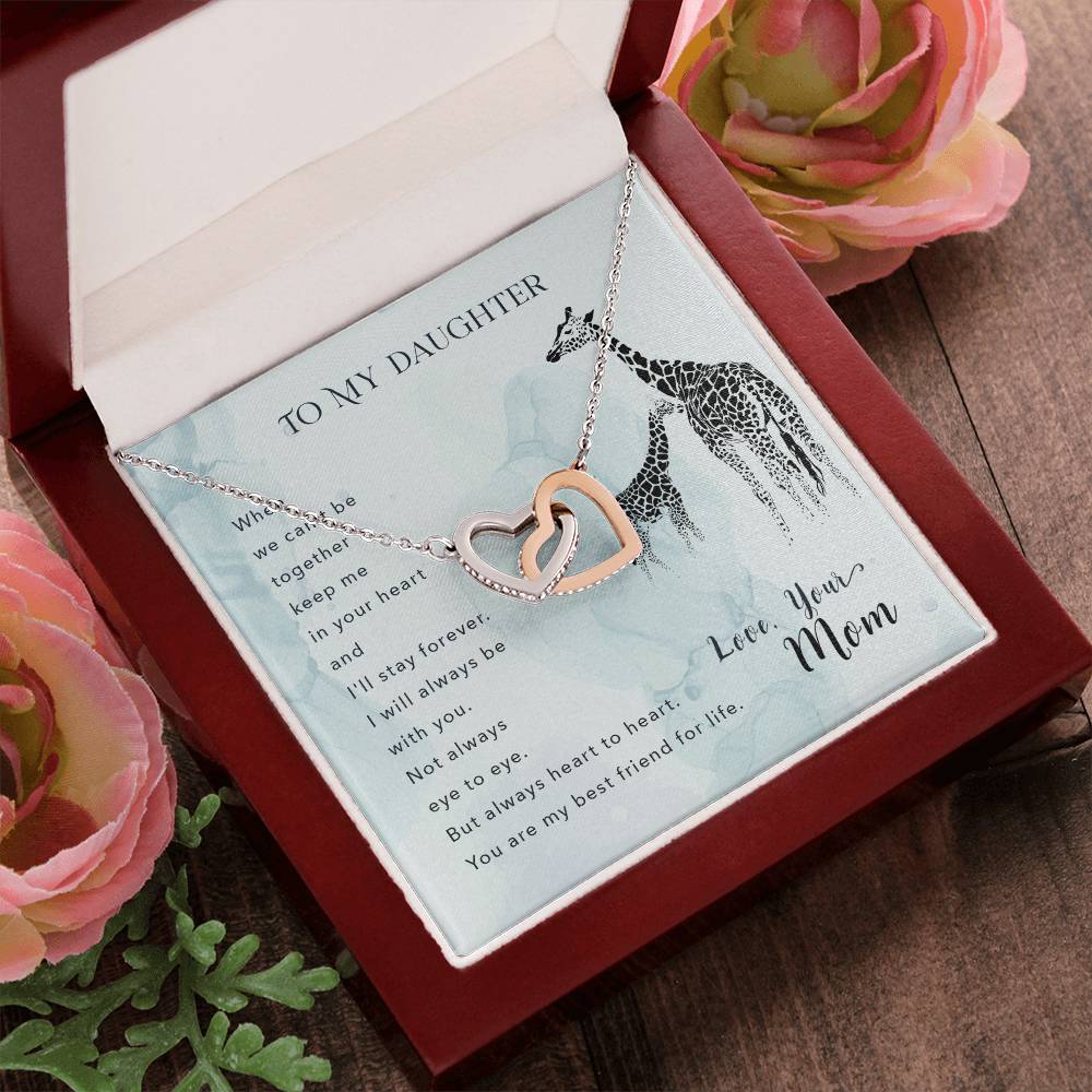 To My Daughter From Mom Interlocking Hearts Necklace Mother To Daughter Gift Birthday Gift To Daughter From Mom Daughter Necklace