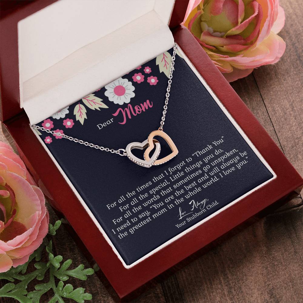 Greatest Mom In The World Limited Edition Interlocking Hearts Necklace