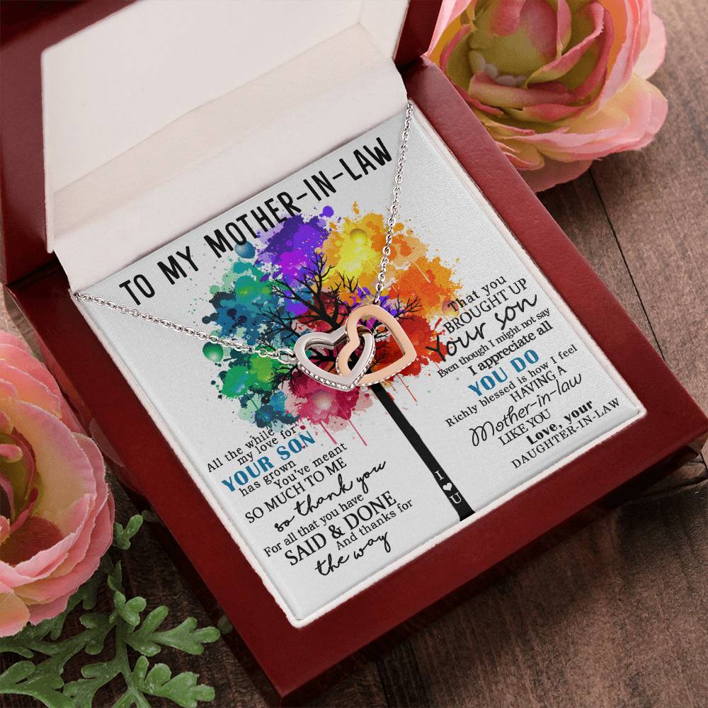 To My Mother-In-Law Gift For Mother-In-Law Mother-In-Law Necklace Mother-In-Law Pendant Mom-In-Law Necklace To My Future Mom-In-Law Interlocking Hearts Necklace