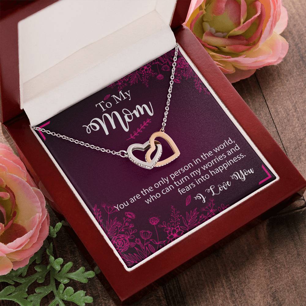 To My Mom - You Are The Person - Necklace Interlocking Hearts Necklace