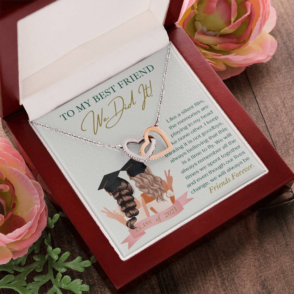 To My Best Friend We Did It - Necklace Interlocking Hearts Necklace