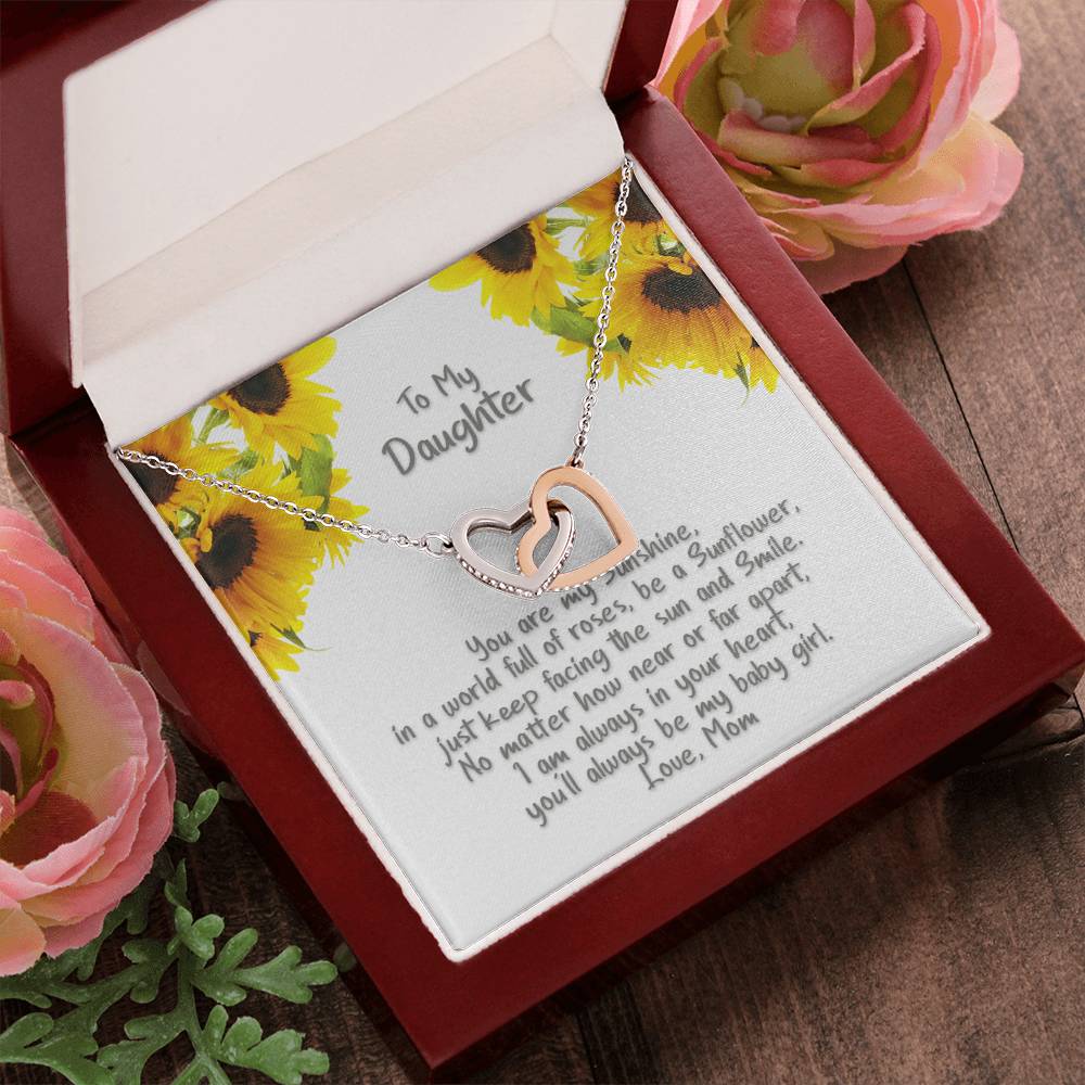 Daughter My Sunshine - Hearts Necklace Interlocking Hearts Necklace