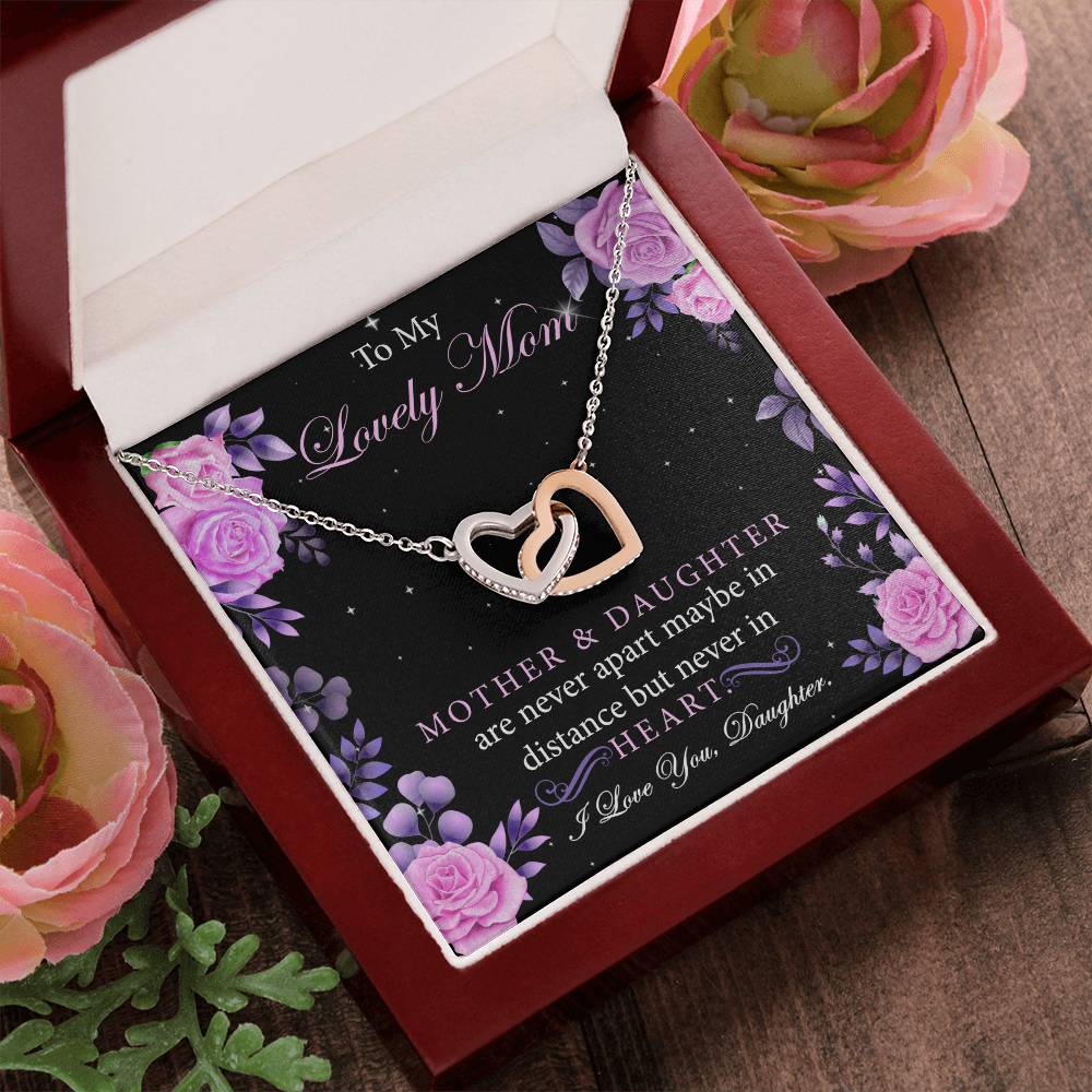 Gifts For Mom From Daughter Interlocking Hearts Necklace