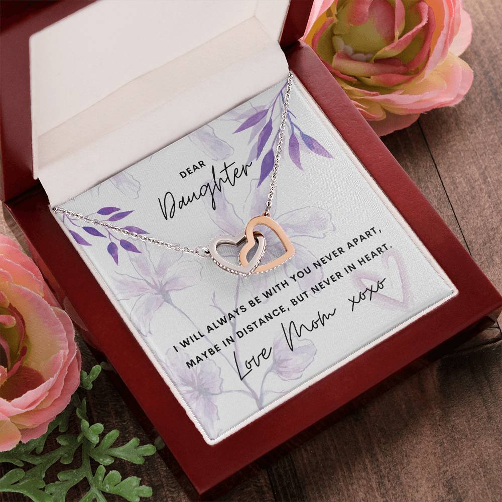 Dear Daughter - I Will Always Be With You - Interlocking Hearts Necklace