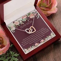 Dear Mom Watercolor Flower Interlocking Hearts Necklace Mother'S Day Message Card