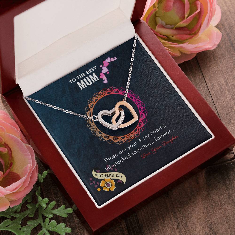 Heart Necklace For Mother By Daughter For Mother'S Day Interlocking Hearts Necklace