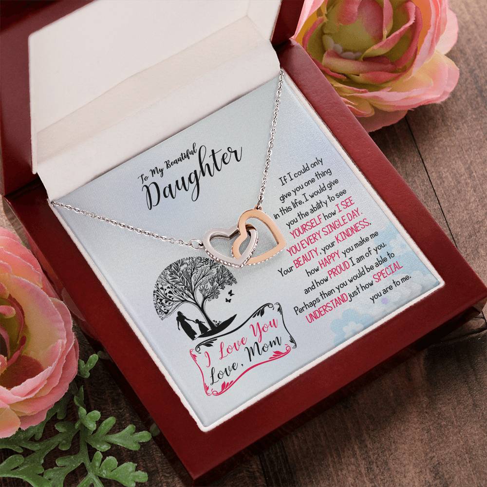 Gift From Mom To Daughter - Interlocking Hearts Necklace