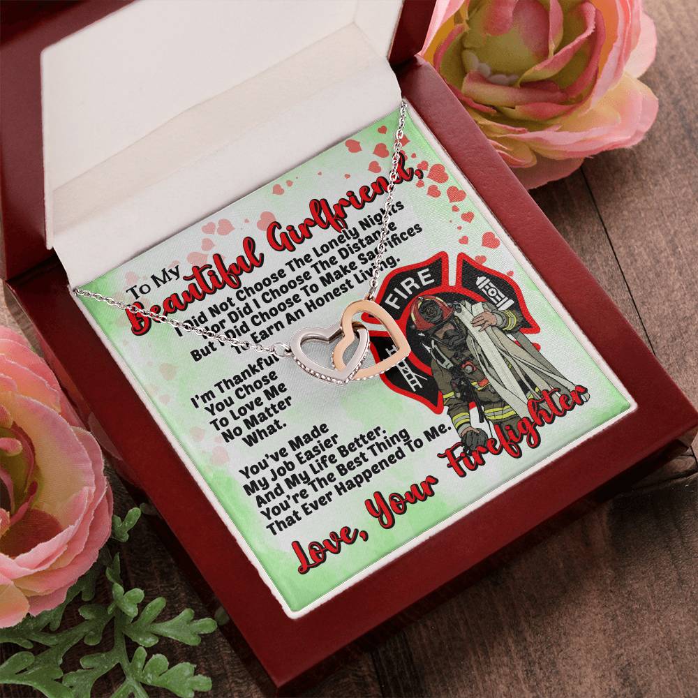 Firefighter'S Girlfriend- Interlocking Heart Necklace Interlocking Hearts Necklace