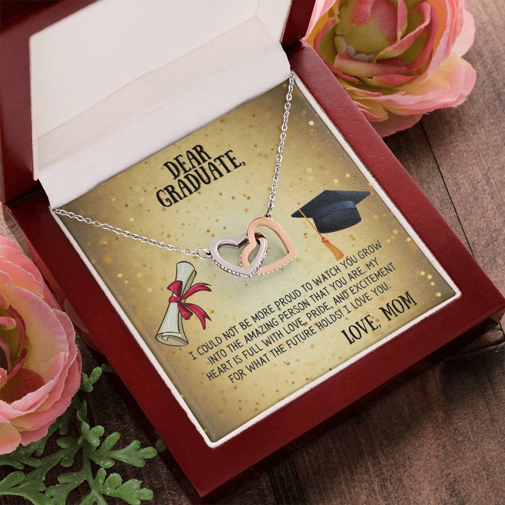 My Dear Graduate Interlocking Hearts Necklace