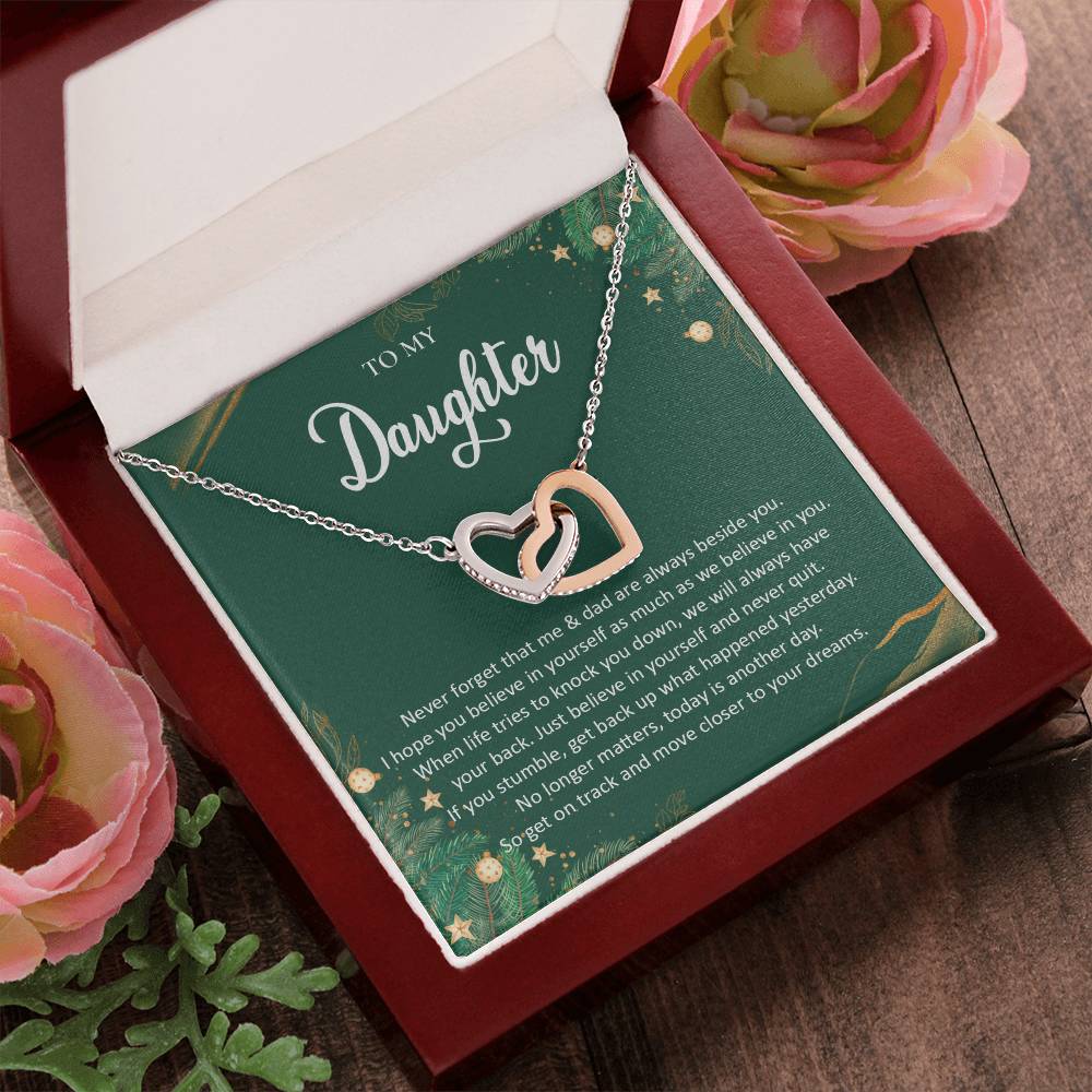 Home Always Beside You - Interlocking Hearts Necklace