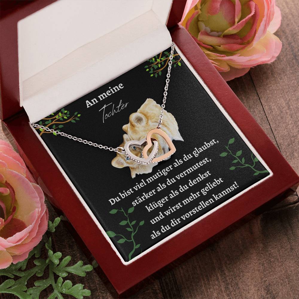 Lion Strenght Tochter Interlocking Hearts Necklace