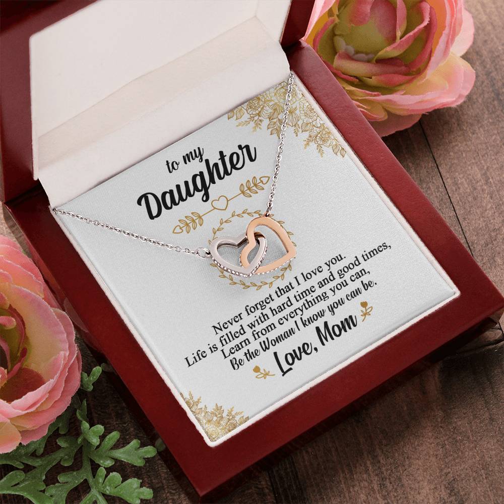 To My Daughter - Interlocking Heart Necklace So5 Interlocking Hearts Necklace