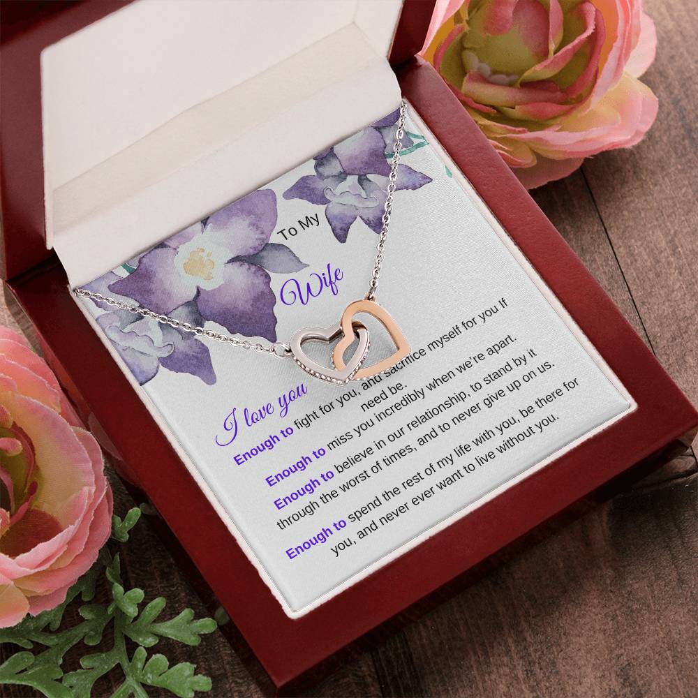 I Love You Enough Necklace Interlocking Hearts Necklace