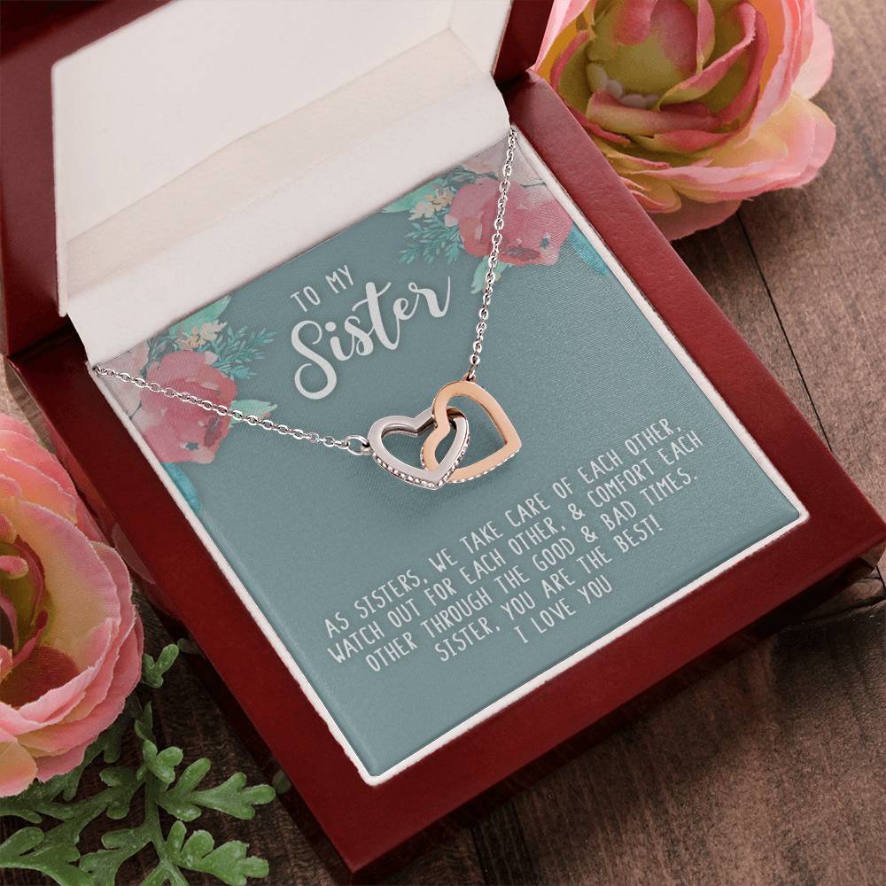 Sister We Take Care Of Each Other - Necklace Interlocking Hearts Necklace