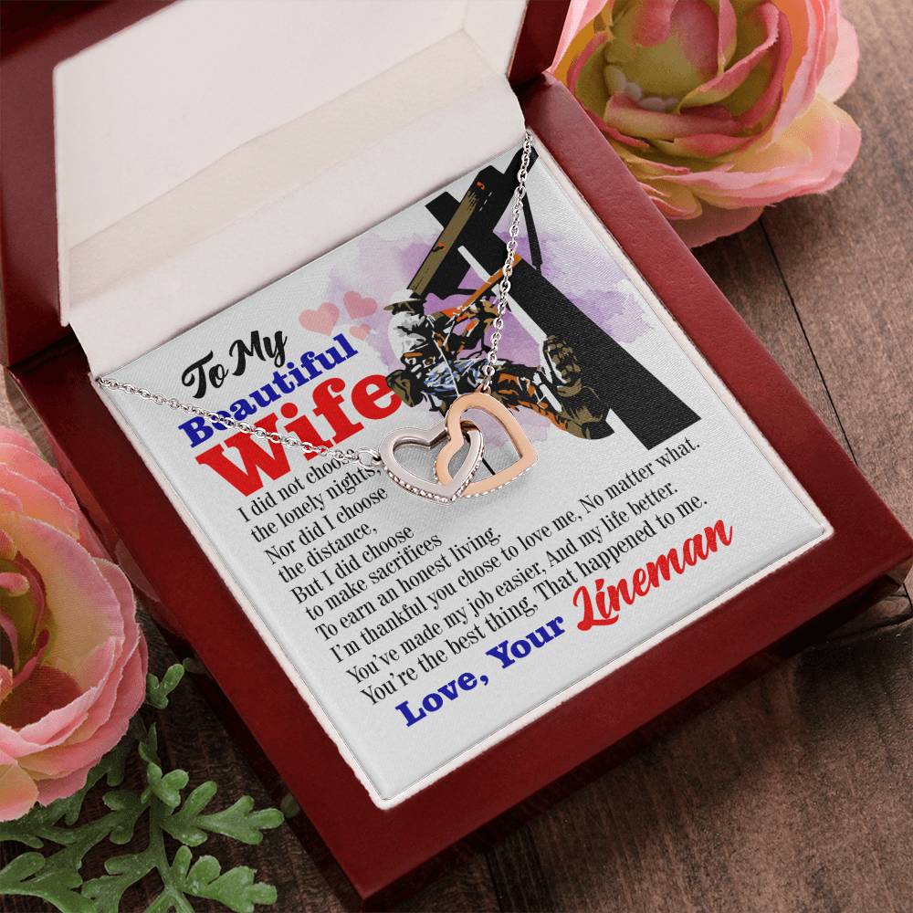 Lineman'S Wife - Interlocking Heart Necklace Interlocking Hearts Necklace