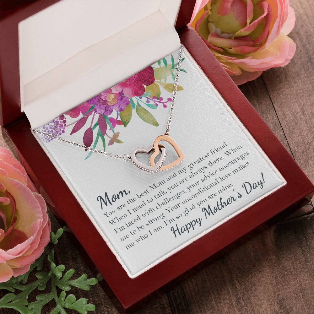 Happy Mother'S Day - To The Best Mom Interlocking Hearts Necklace