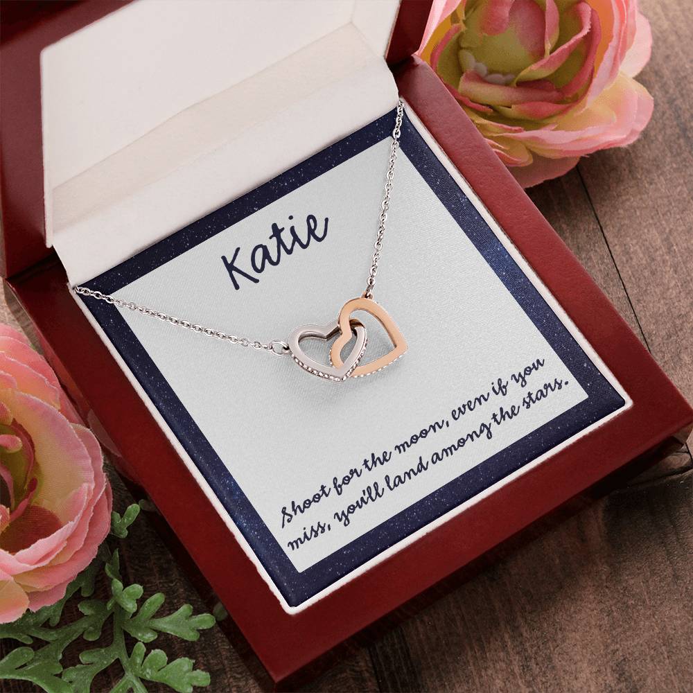 Shoot For The Moon Interlocking Hearts Necklace
