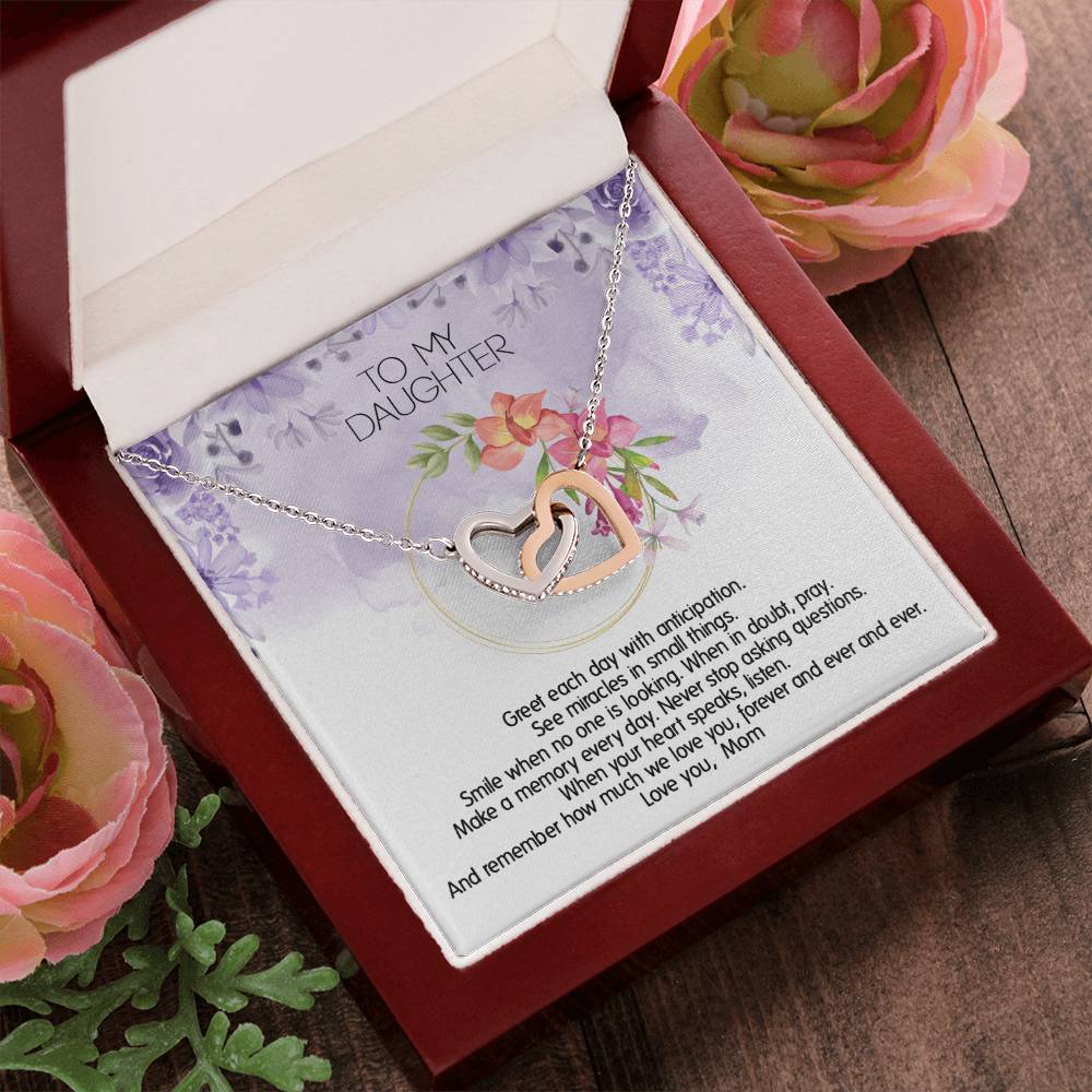 Perfect Daughter'S Gift - Unique Usa Made Necklace Interlocking Hearts Necklace