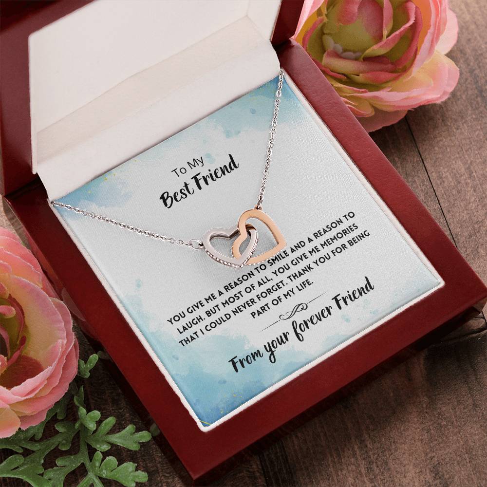 Best Friend Memories Necklace Interlocking Hearts Necklace