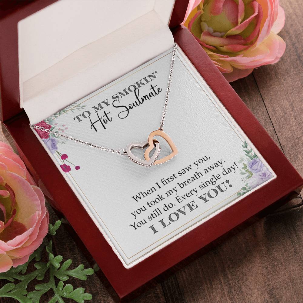 Gift For Girlfriend- Interlocking Heart Necklace Interlocking Hearts Necklace