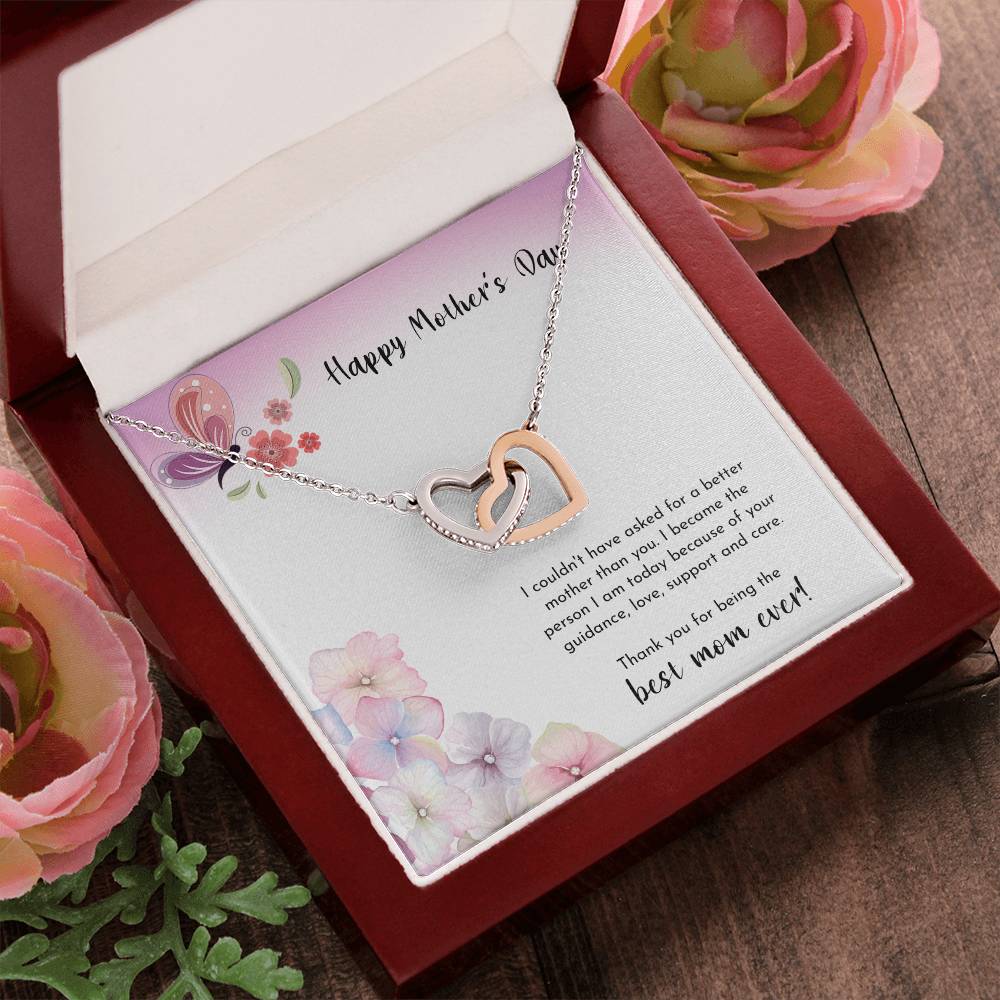 Mother'S Day Gift Necklace With Message Card Mother'S Day Gifts Mother'S Day Necklace To Mom From Daughter Mom Gift From Son Interlocking Hearts Necklace