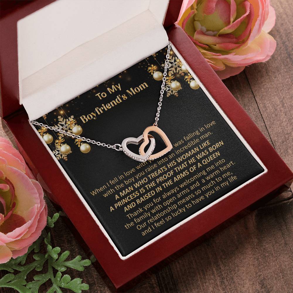 Gift For Boyfriend'S Mom Christmas - Welcome Me - Interlocking Interlocking Hearts Necklace