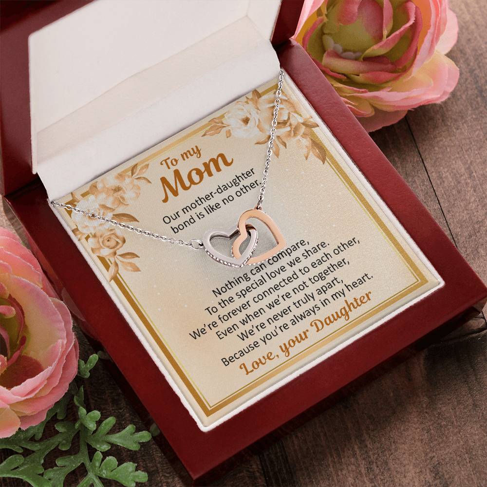 To My Mom - Our Mother Daughter Bond - Necklace Interlocking Hearts Necklace