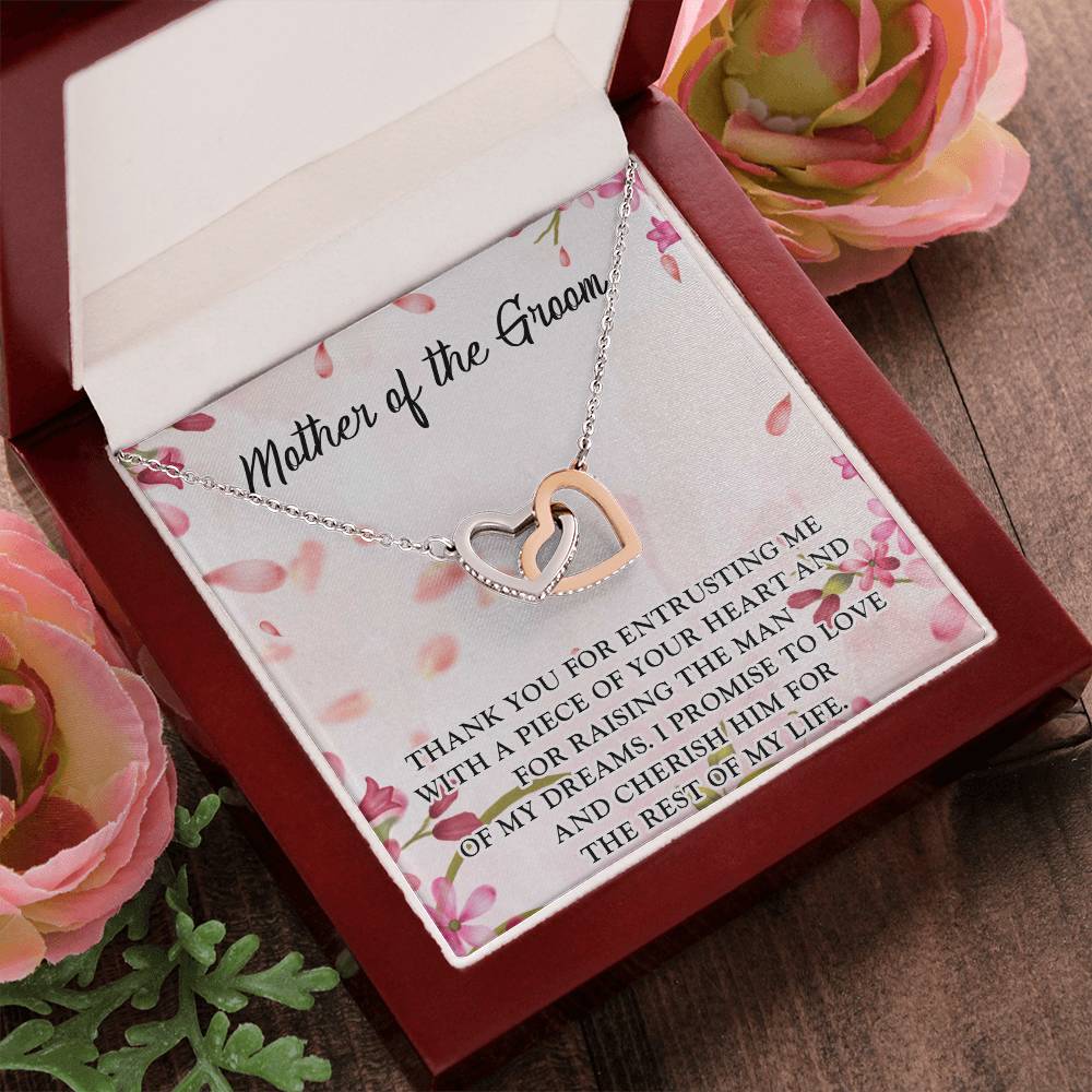 Mother In Law Wedding Gift From Bride Mother In Law Birthday Gifts Mother In Law Wedding Day Gifts Mother Of The Groom Hearts Necklace Interlocking Hearts Necklace
