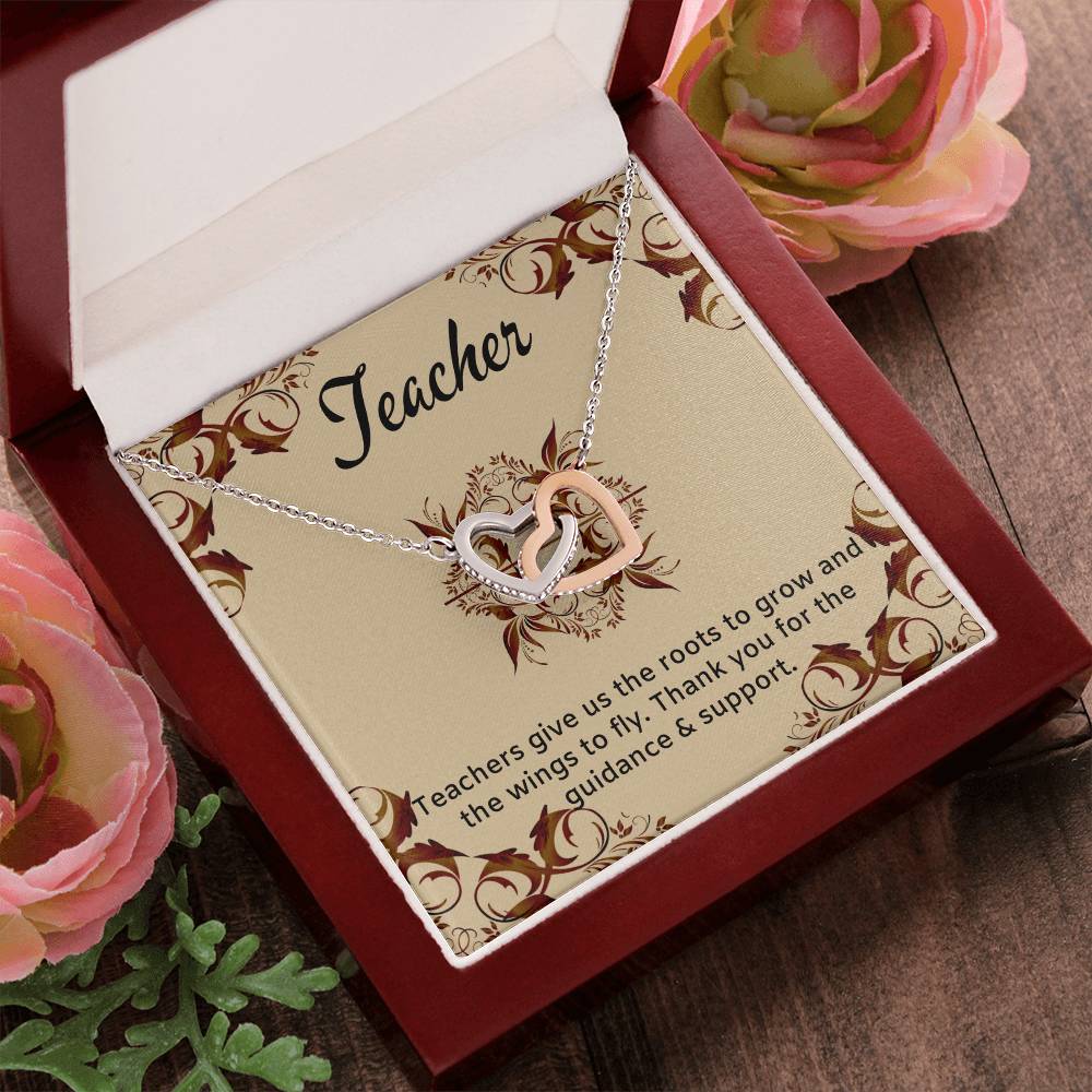 Teacher Gift Interlocking Hearts Necklace