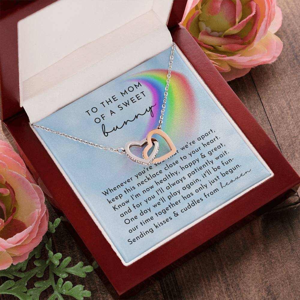 Bunny Memorial Interlocking Hearts Necklace Day Rainbow Remembrance