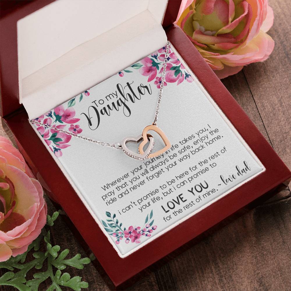 To My Daughter Interlocking Hearts Necklace