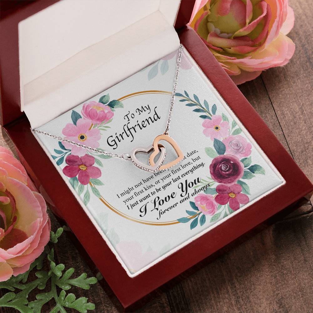 To My Girlfriend - My Last Everything - Hearts Necklace Interlocking Hearts Necklace