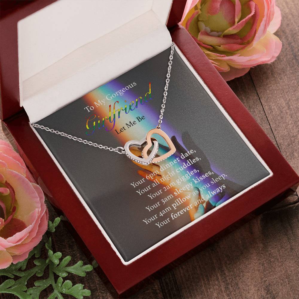 To My Gorgeous Girlfriend - Let Me Bet Interlocking Hearts Necklace