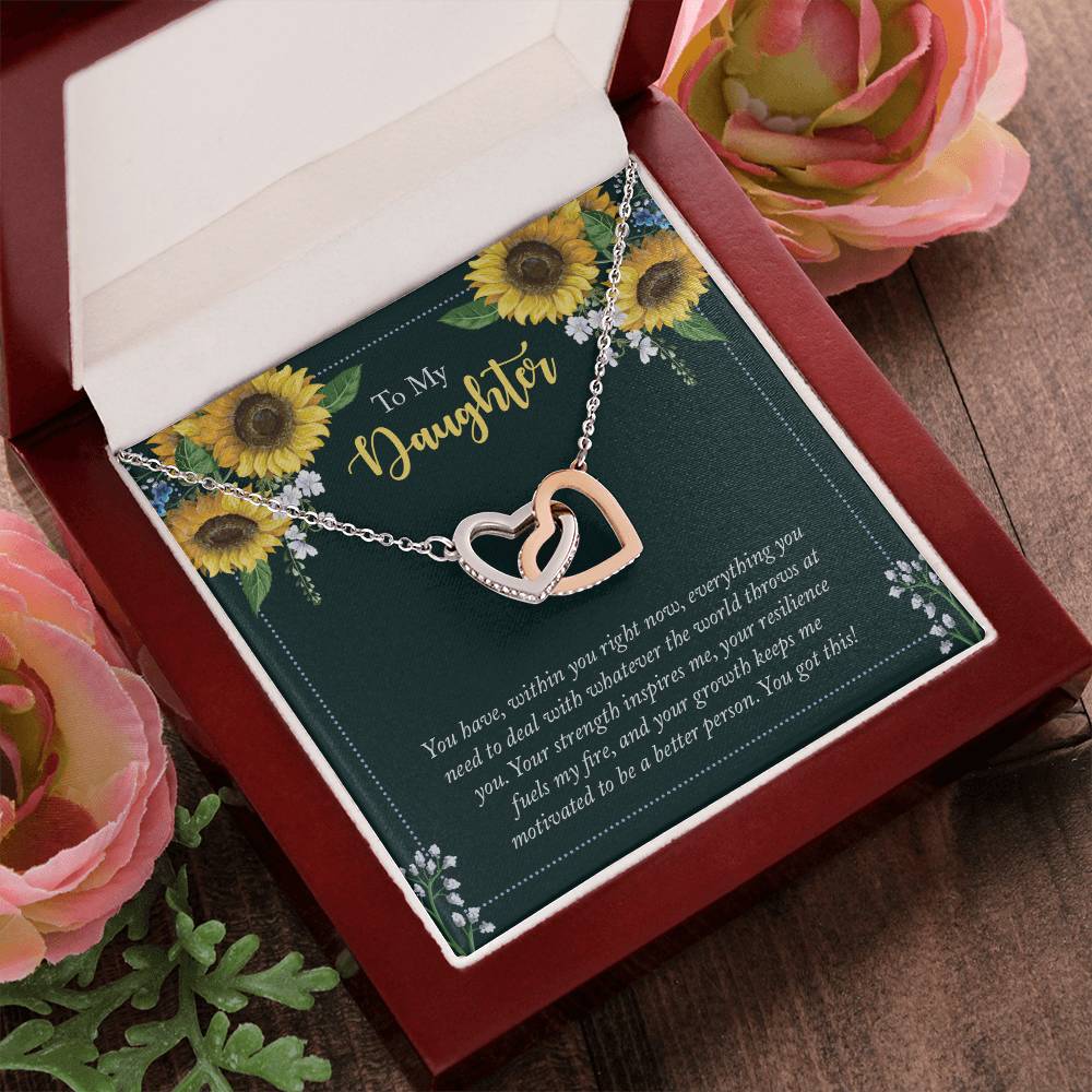 To My Beautiful Daughter - The Stunning Interlocking Hearts Necklace