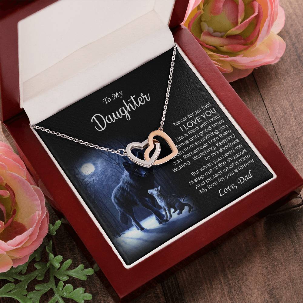 Dad To Daughter Necklace Daughter Gift Sentimental Gift For Daughter From Dad To My Daughter Jewelry Interlocking Hearts Necklace