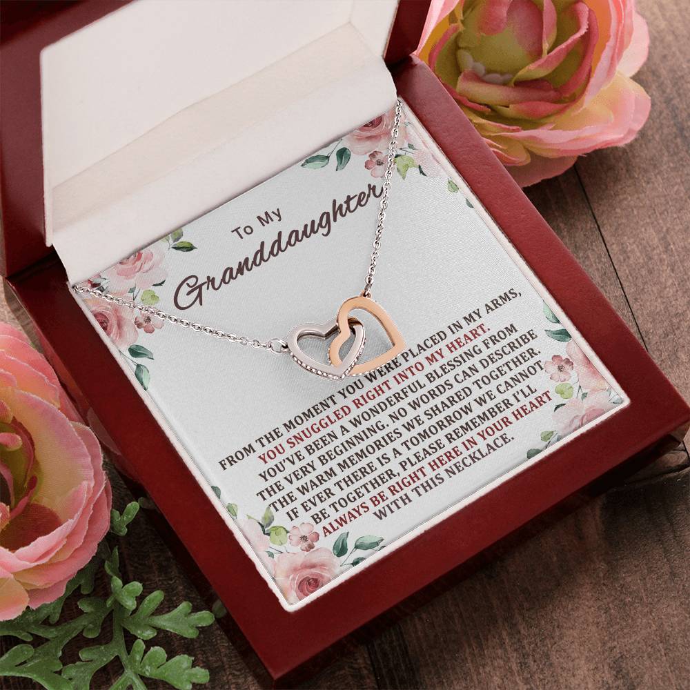 To My Granddaughter Interlocking Hearts Necklace