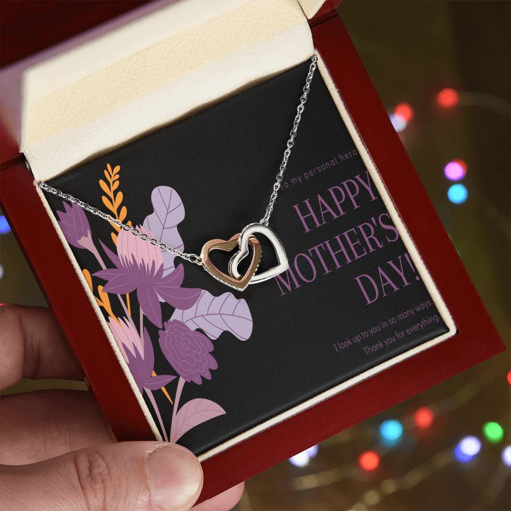 To My Best Mom Interlocking Hearts Necklace