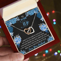 To My Dear Wife Interlocking Hearts Necklace