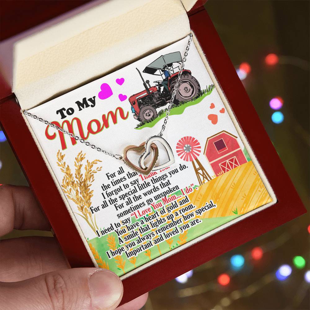 Farmer'S Mom - Interlocking Heart Necklace Interlocking Hearts Necklace